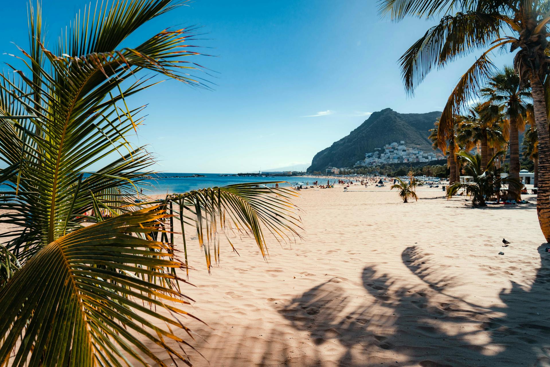 Beach and city in the mojntains in Tenerife