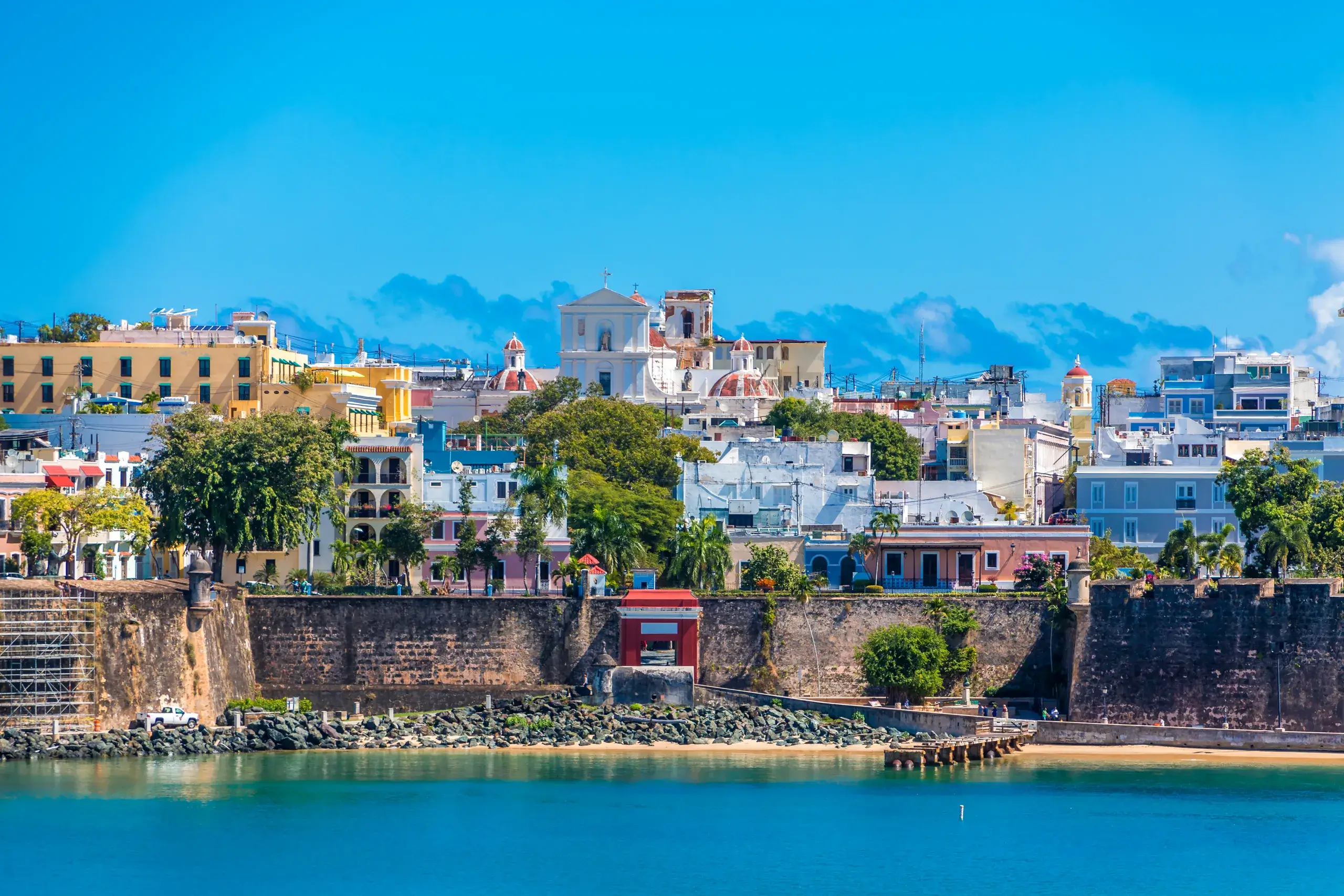 City view of San Juan, Puerto Rico from the coast